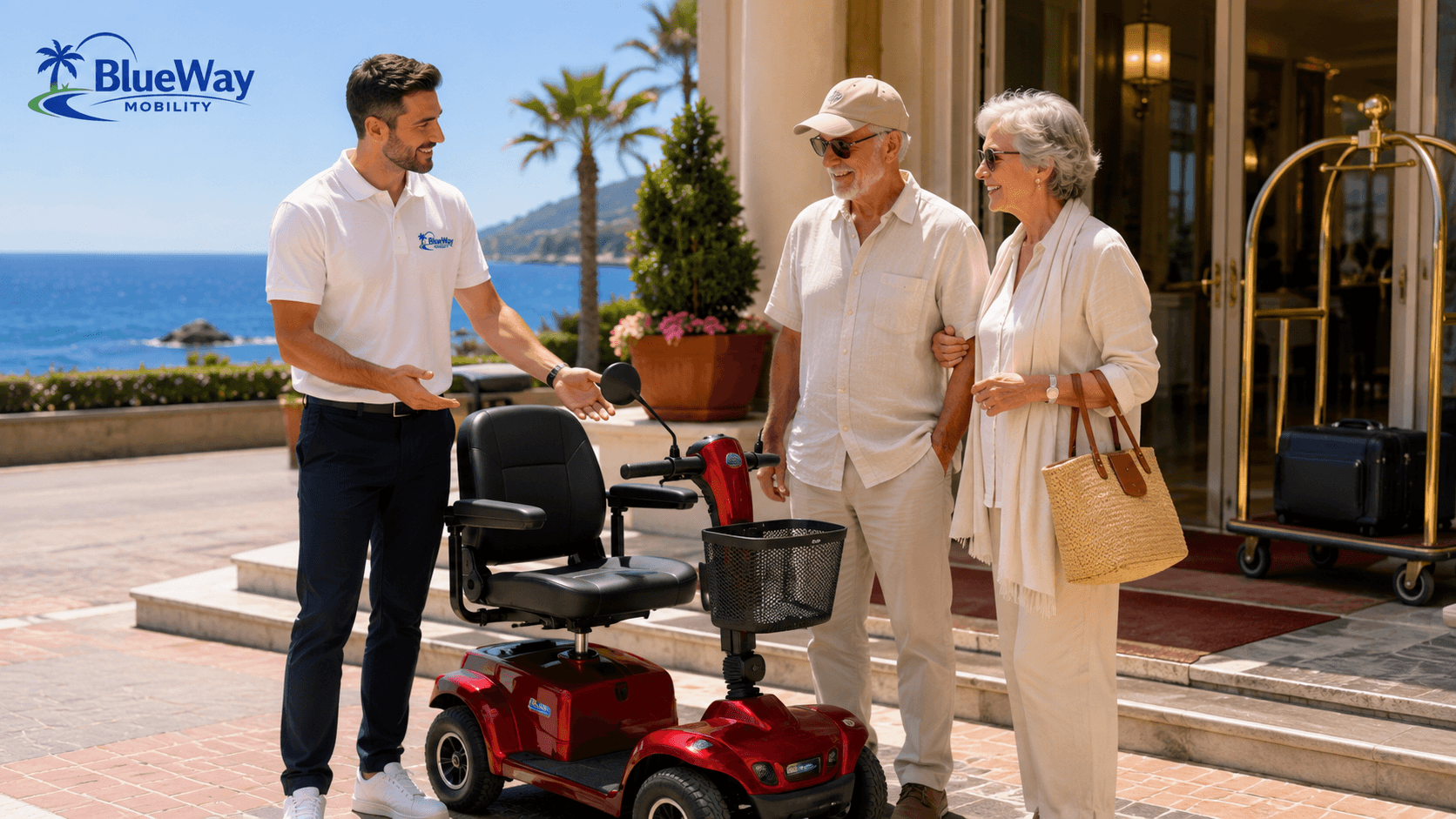 Consegna dello scooter elettrico BlueWay Mobility presso una struttura ricettiva