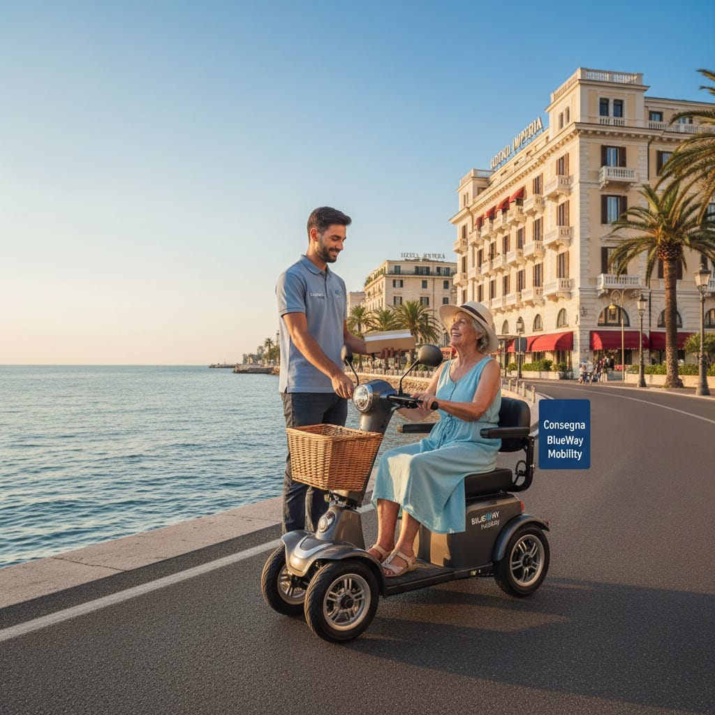 Assistenza BlueWay Mobility durante il servizio con scooter elettrico